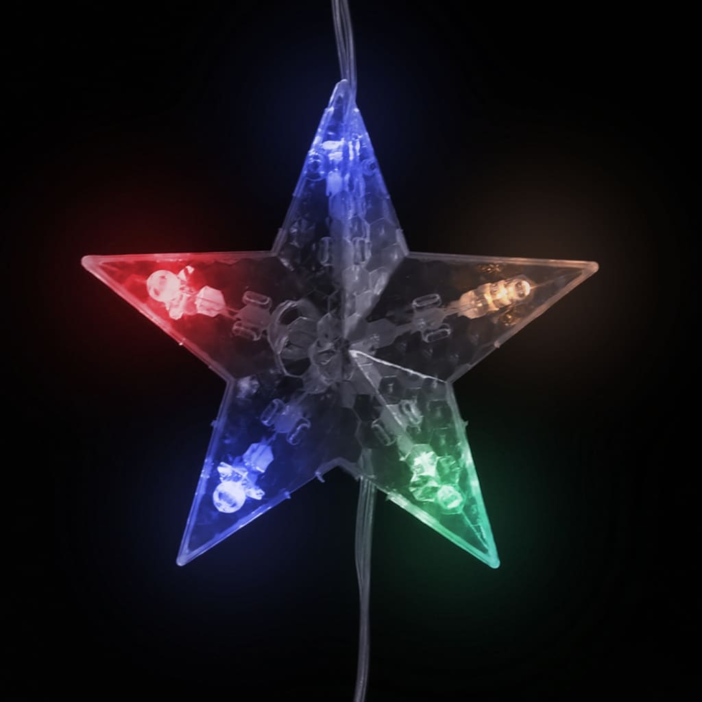 Rideau d'étoiles à LED guirlandes lumineuses 200 LED colorées 8 fonctions