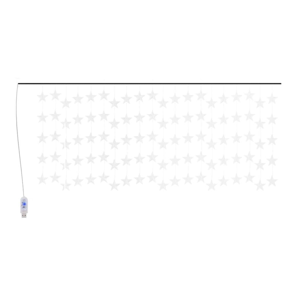 vidaXL LED Star Curtain Fairy Lights 500 LED Blue 8 Function