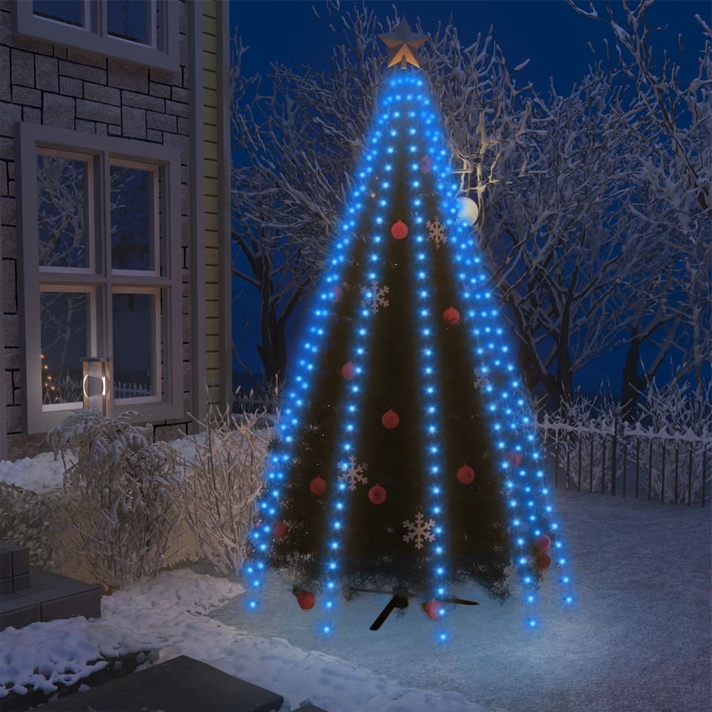 Filet de Sapin de Noël avec 250 LED Bleu 250 cm
