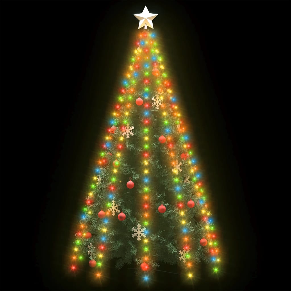 Kerstboom Netverlichting met 250 LED's Kleurrijk 250 cm