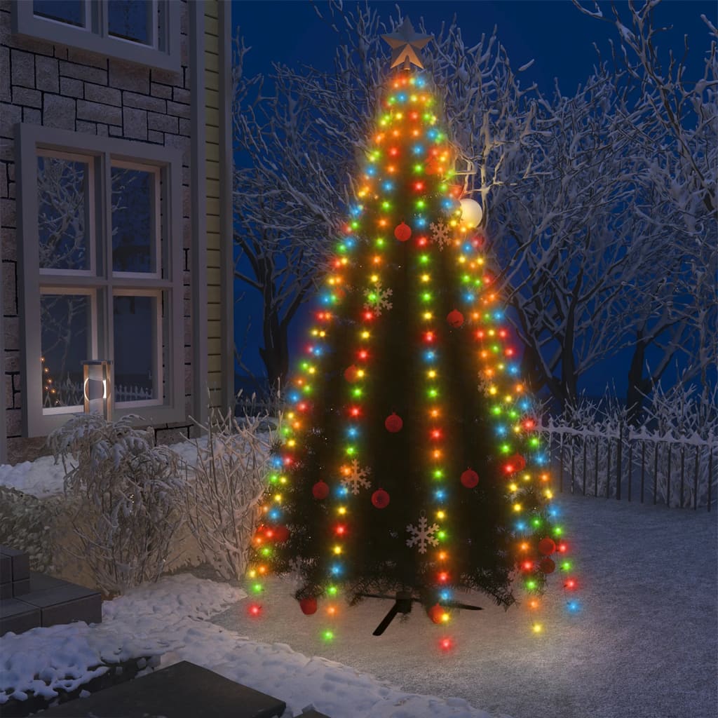 Kerstboom Netverlichting met 250 LED's Kleurrijk 250 cm