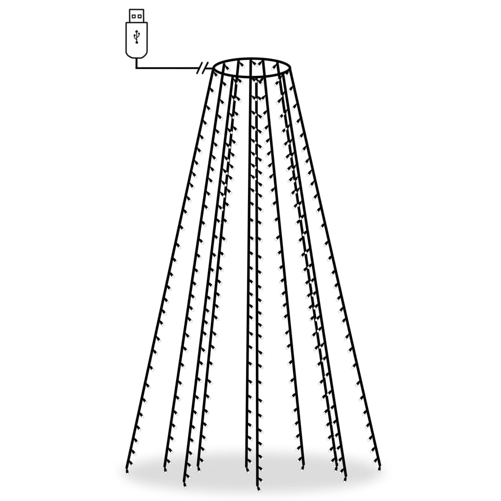 Kerstboom Netverlichting met 300 LED's Koud Wit 300 cm