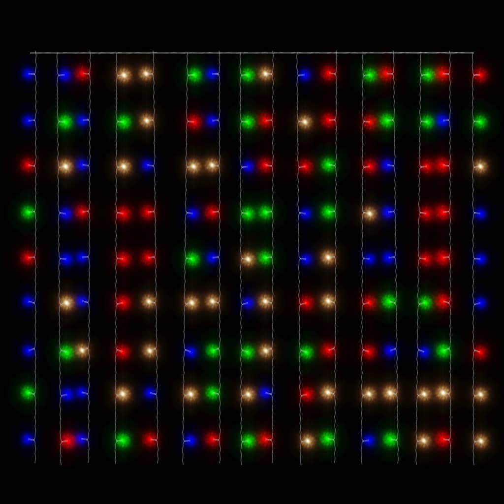 Rideau LED Guirlande Lumineuse 3x3m 300 LED Coloré 8 Fonction