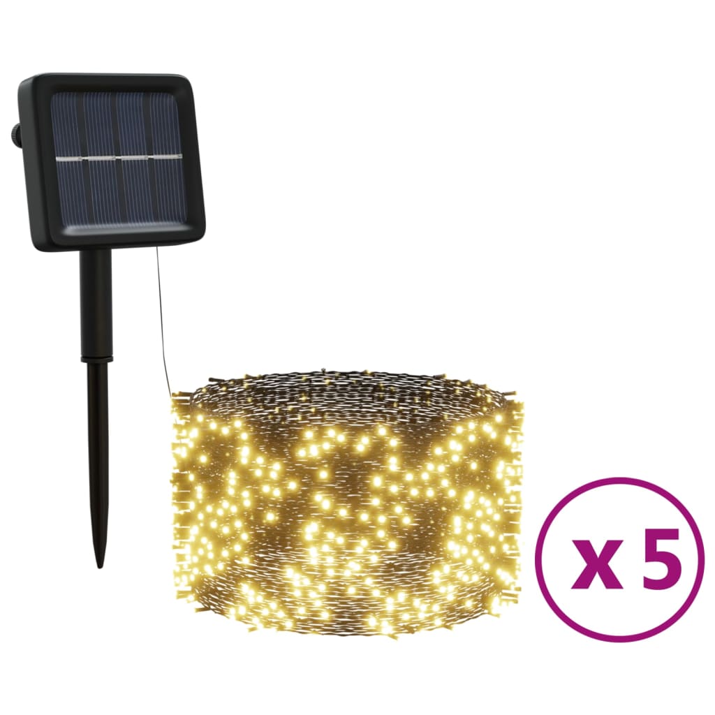 Solar Fairy Lights 5 stuks 5x200 LED Warm Wit Binnen Buiten