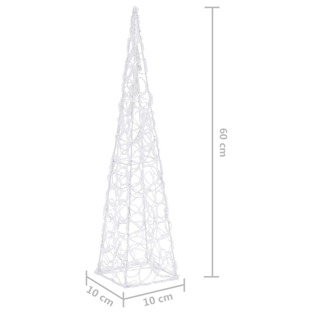 vidaXL Acrylic Decorative LED Light Cone Cold White 60 cm