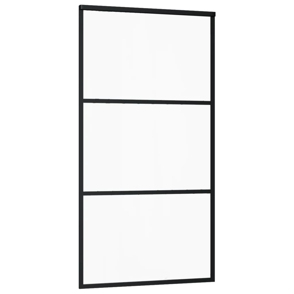 vidaXL Sliding Door ESG Glass and Aluminium 102x205 cm Black