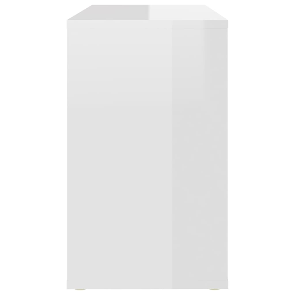Armoire Latérale Blanc Brillant 60x30x50 cm Bois D'ingénierie
