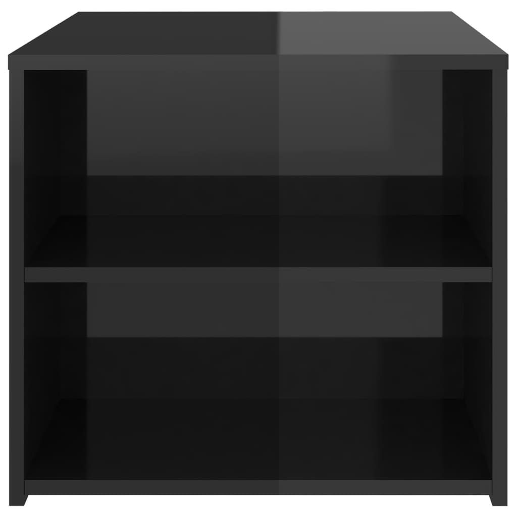 Table d'Appoint Noir Brillant 50x50x45 cm Bois D'ingénierie