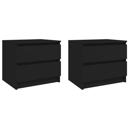 Armoires de lit 2 pcs Noir 50x39x43,5 cm Bois d'ingénierie