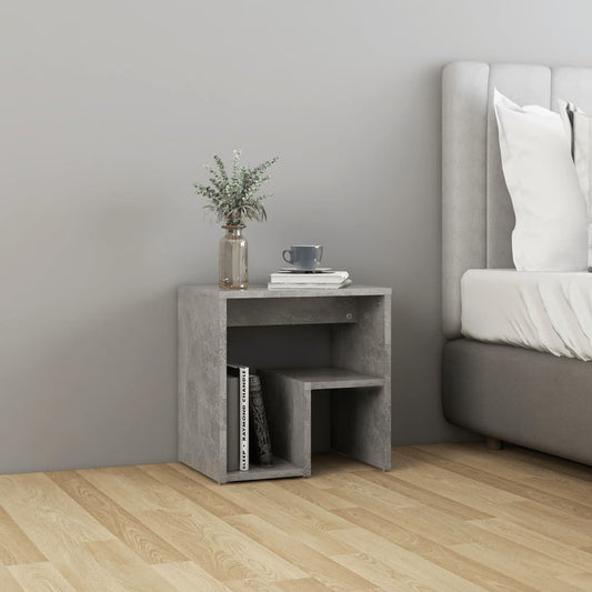 vidaXL Bed Cabinet Concrete Grey 40x30x40 cm Engineered Wood