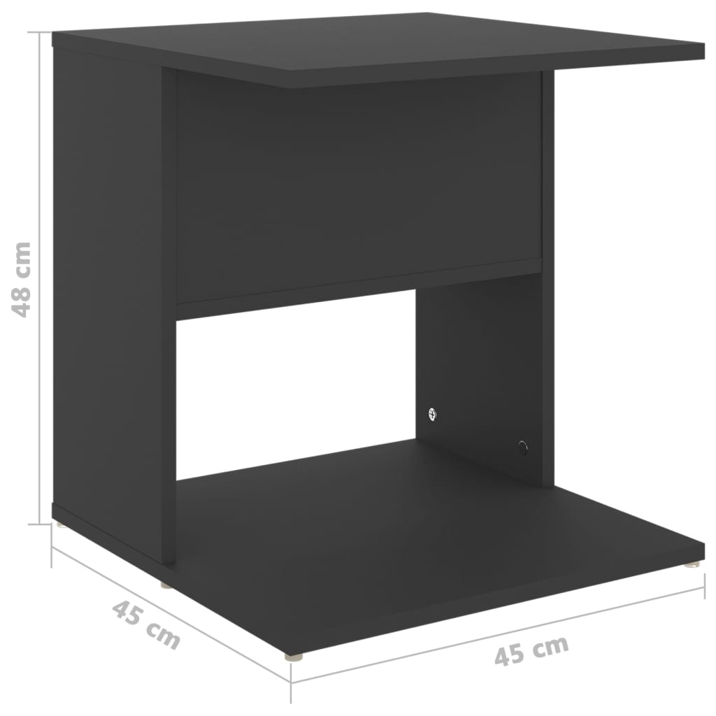 vidaXL Side Table Grey 45x45x48 cm Engineered Wood