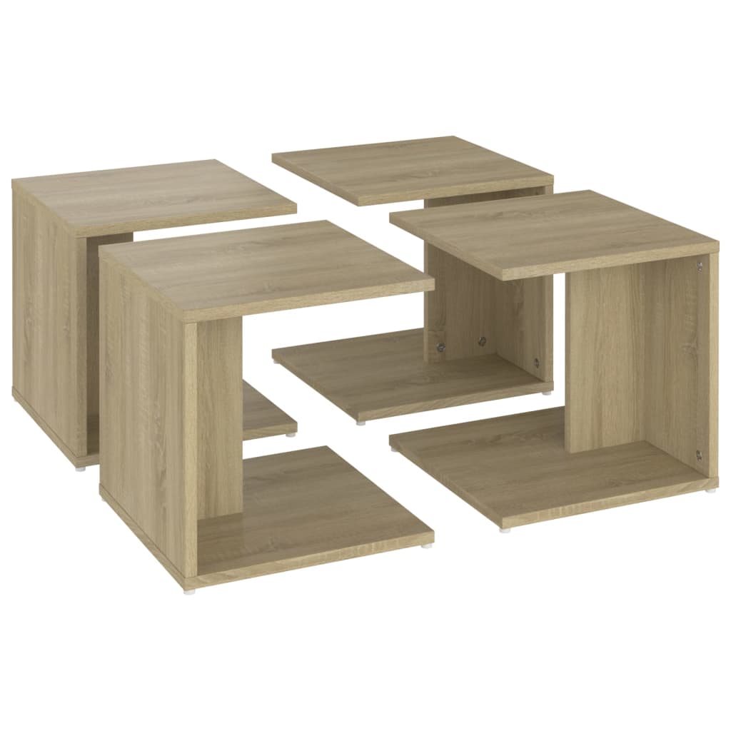 Salontafels 4 stuks Sonoma Oak 33x33x33 cm Engineered Wood