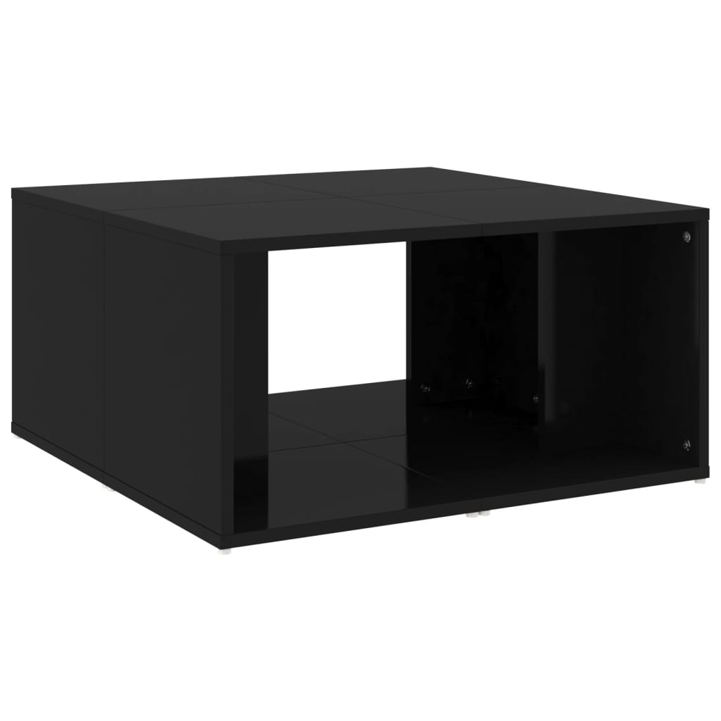 Tables Basses 4 pcs Noir Brillant 33x33x33 cm Bois d'ingénierie