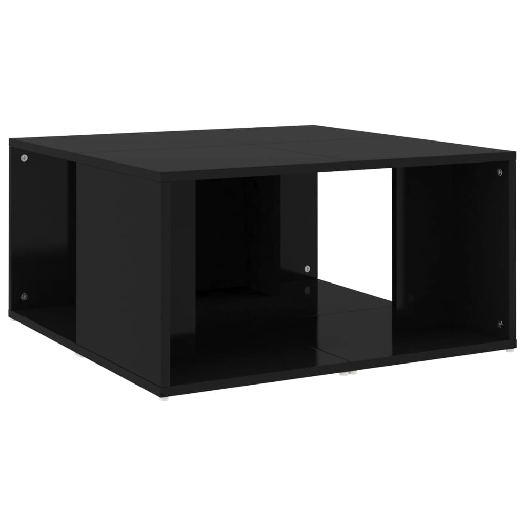 Tables Basses 4 pcs Noir Brillant 33x33x33 cm Bois d'ingénierie