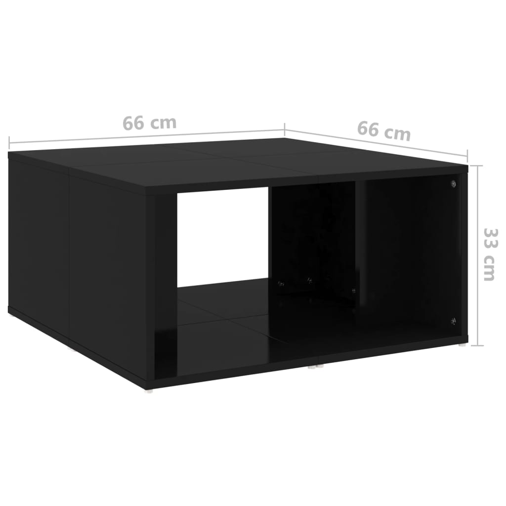 Tables Basses 4 pcs Noir Brillant 33x33x33 cm Bois d'ingénierie