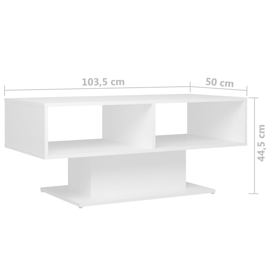 Salontafel Wit 103,5x50x44,5 cm Engineered Wood