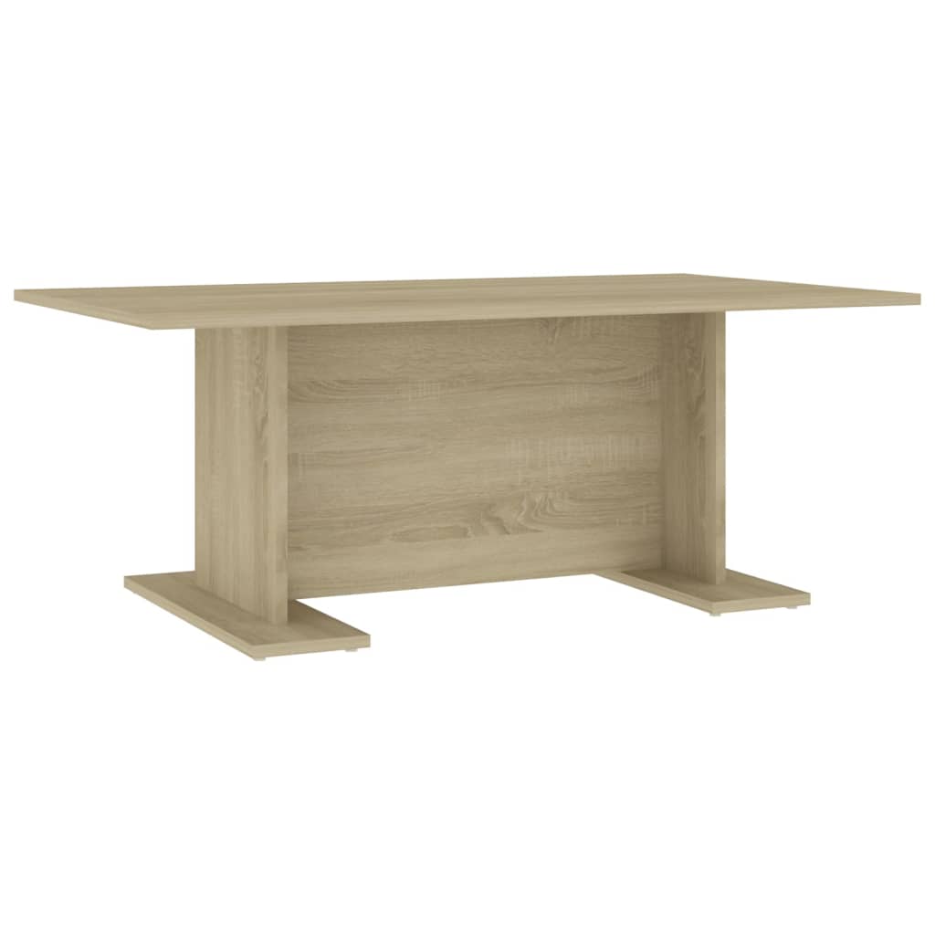 Table basse bois d'ingénierie blanc et chêne Sonoma 103,5x60x40 cm