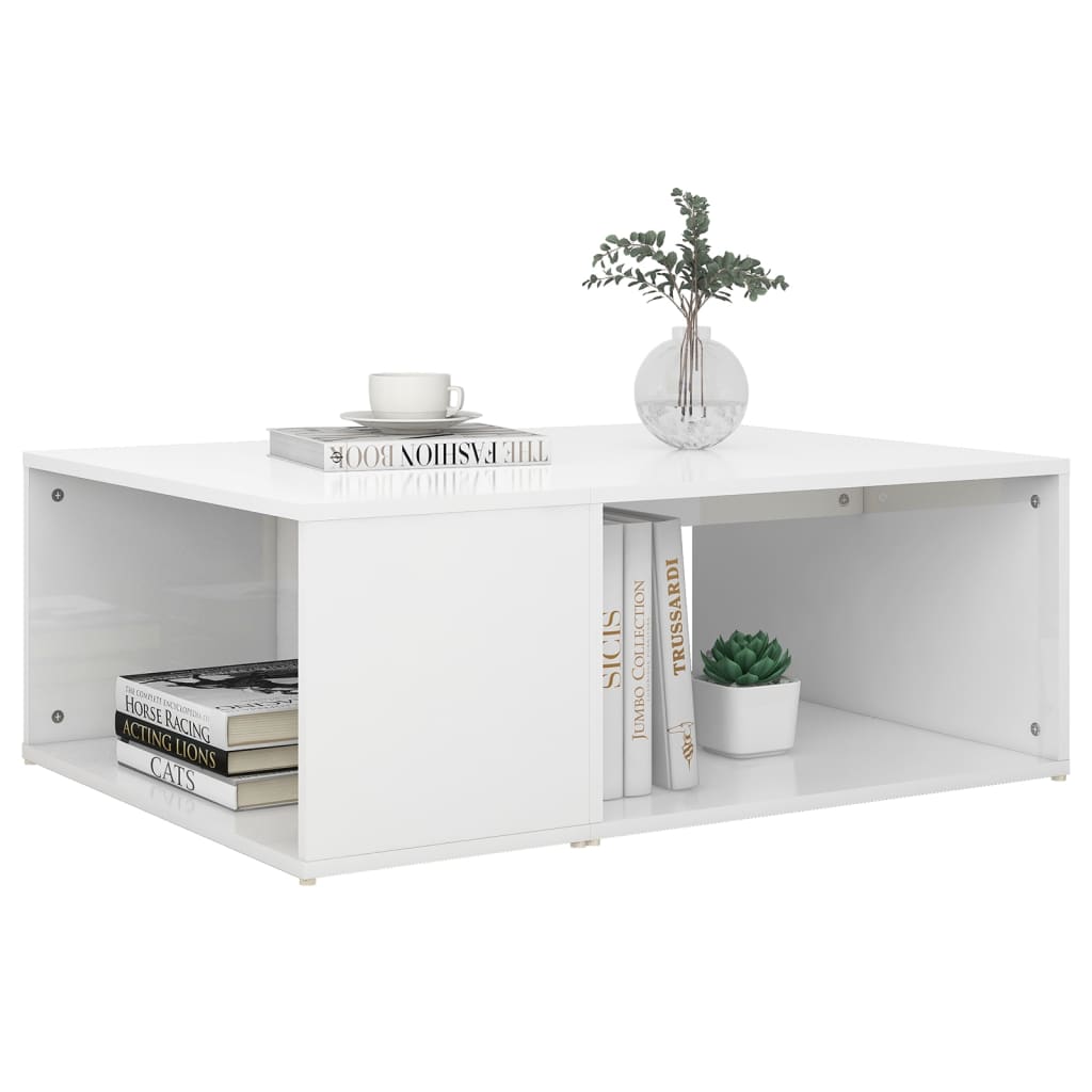 vidaXL Coffee Table High Gloss White 90x67x33 cm Engineered Wood