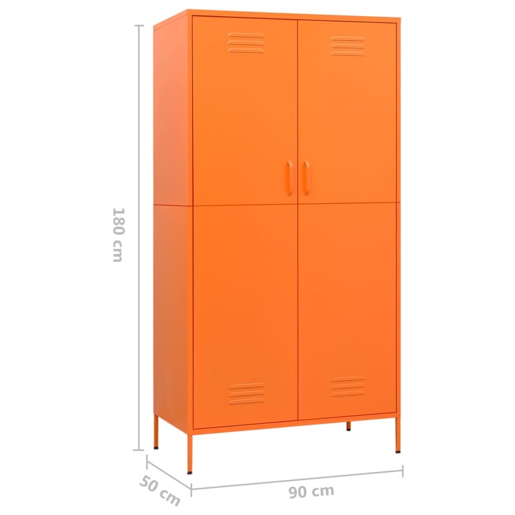 Kledingkast Oranje 90x50x180 cm Staal