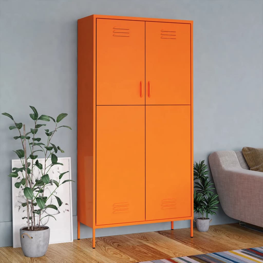Kledingkast Oranje 90x50x180 cm Staal