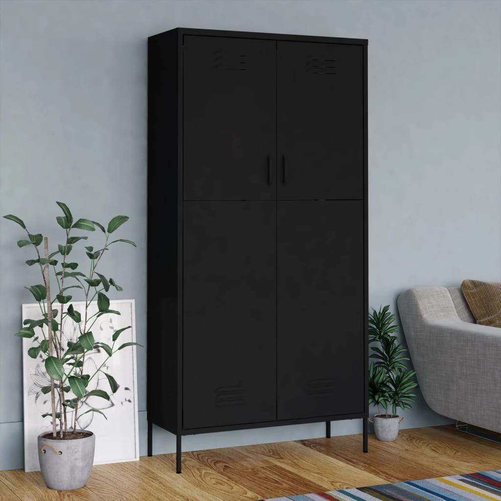 Armoire Noir 90x50x180 cm Acier