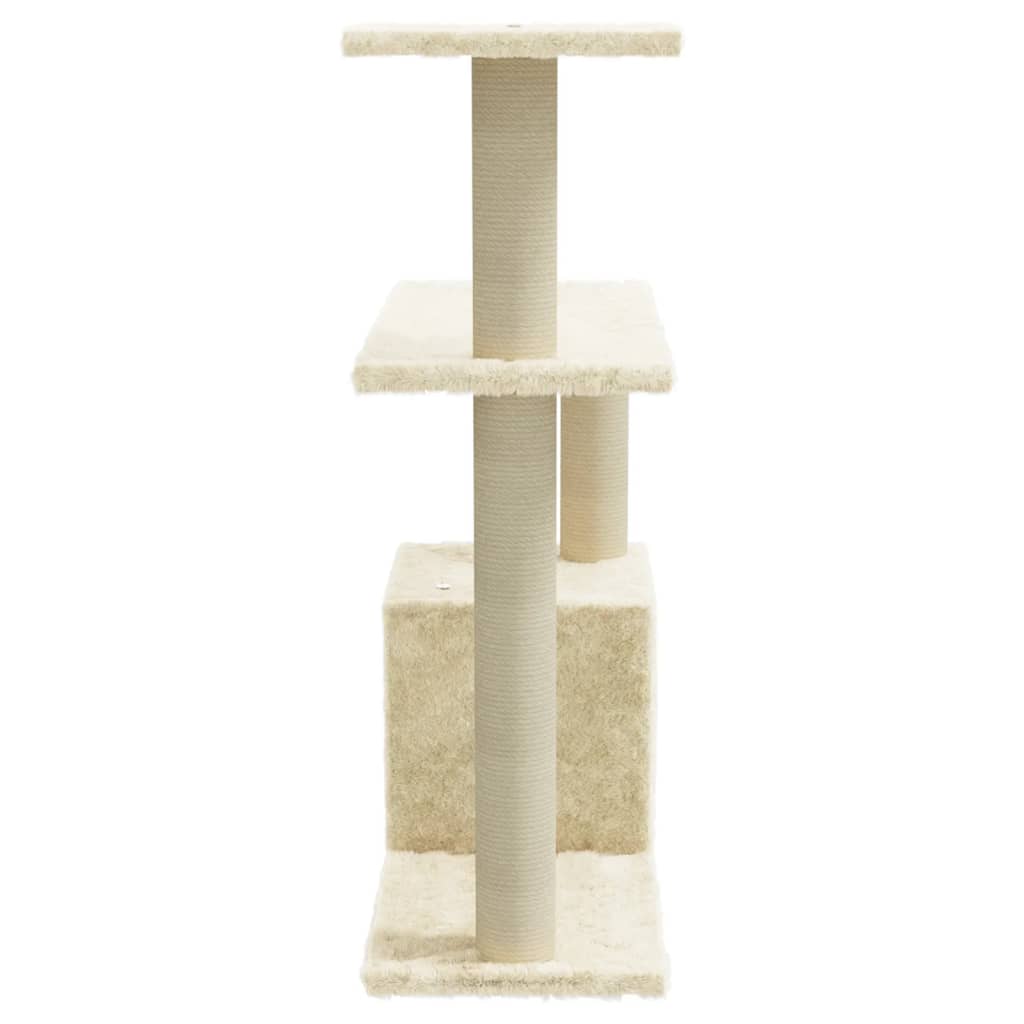 vidaXL Cat Tree with Sisal Scratching Posts Cream 70 cm