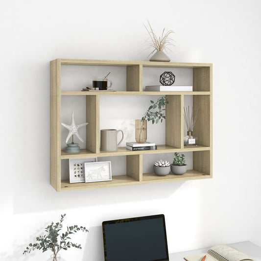 vidaXL Wall Shelf Sonoma Oak 75x16x55 cm Engineered Wood