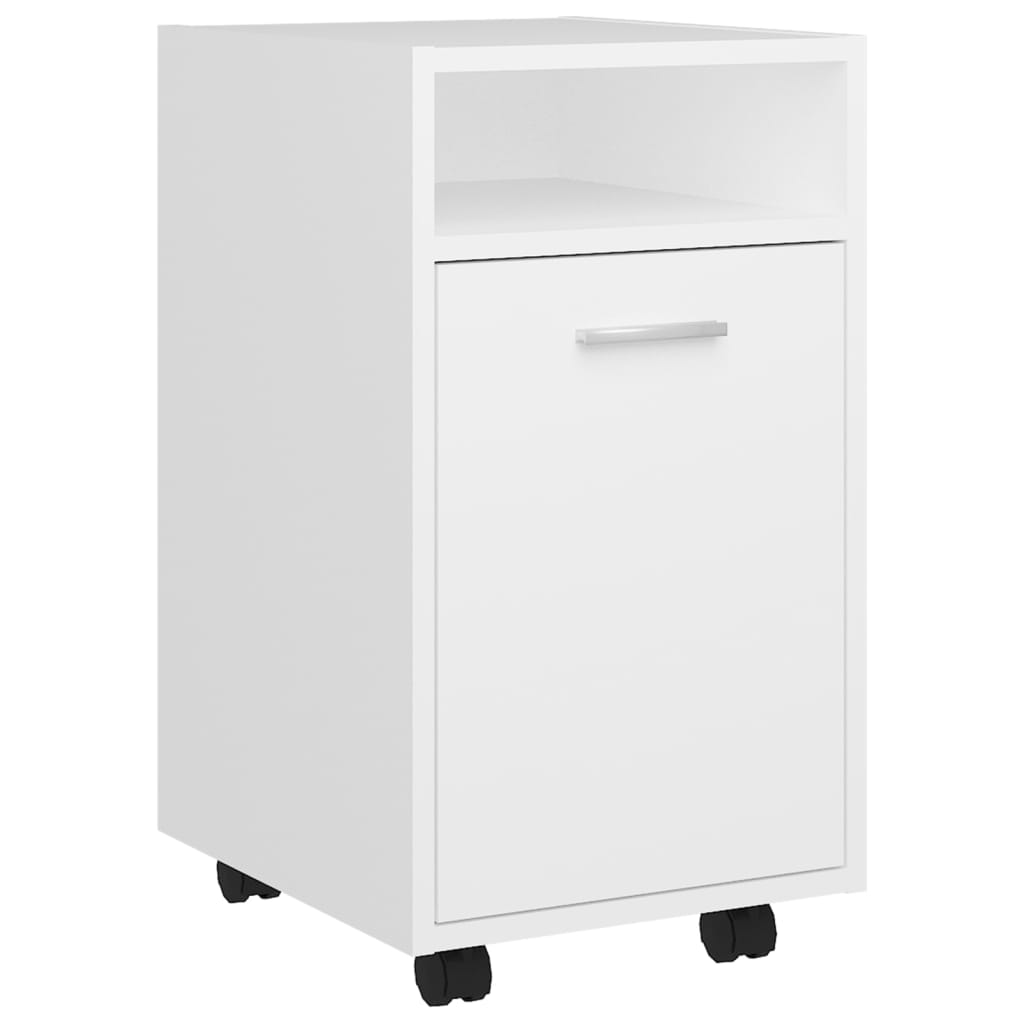 vidaXL Side Cabinet with Wheels White 33x38x60 cm Engineered Wood