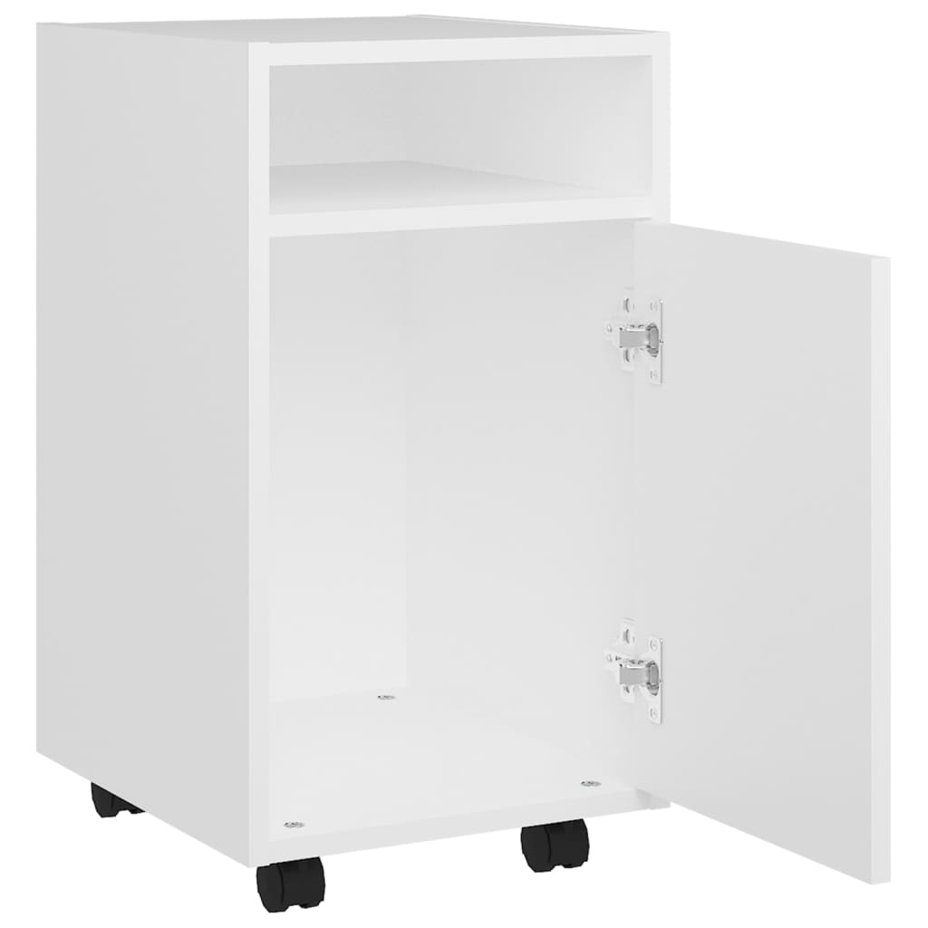 vidaXL Side Cabinet with Wheels White 33x38x60 cm Engineered Wood