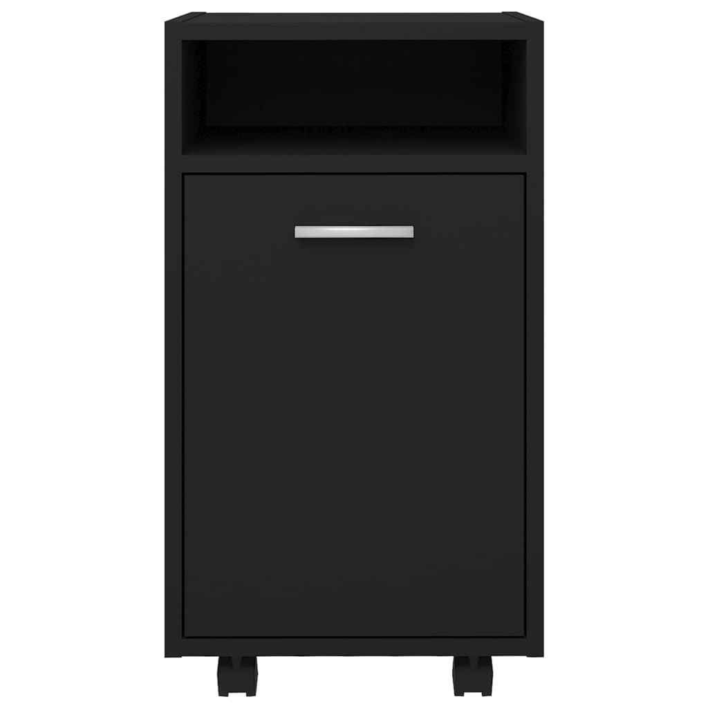 vidaXL Side Cabinet with Wheels Black 33x38x60 cm Engineered Wood