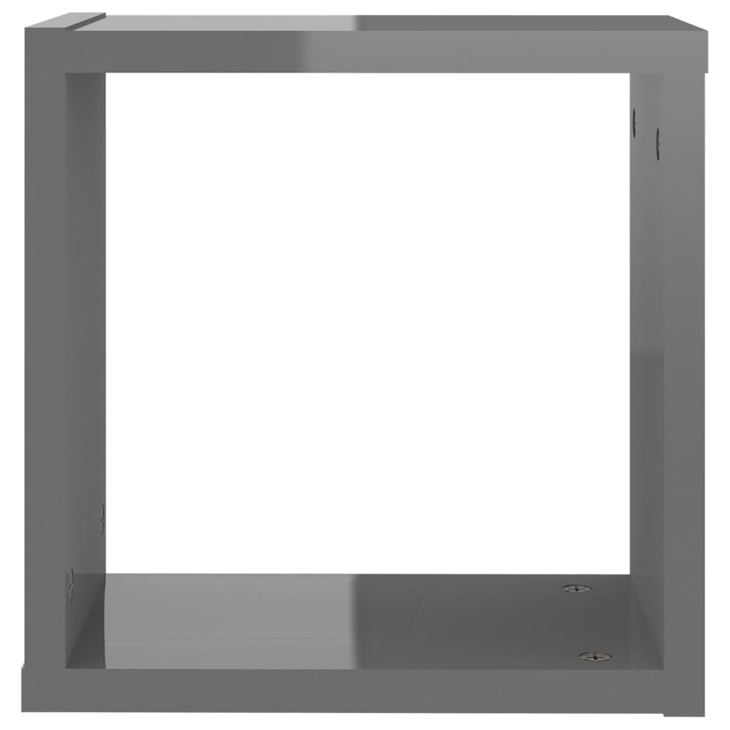 Etagères Murales Cube 6 pcs Gris Brillant 30x15x30 cm