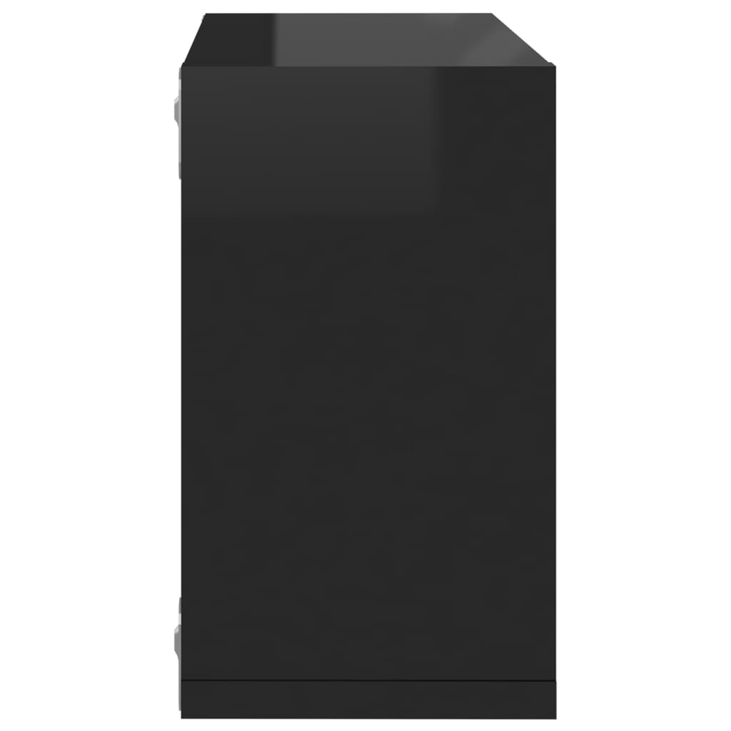 vidaXL Wall Cube Shelves 6 pcs High Gloss Black 26x15x26 cm