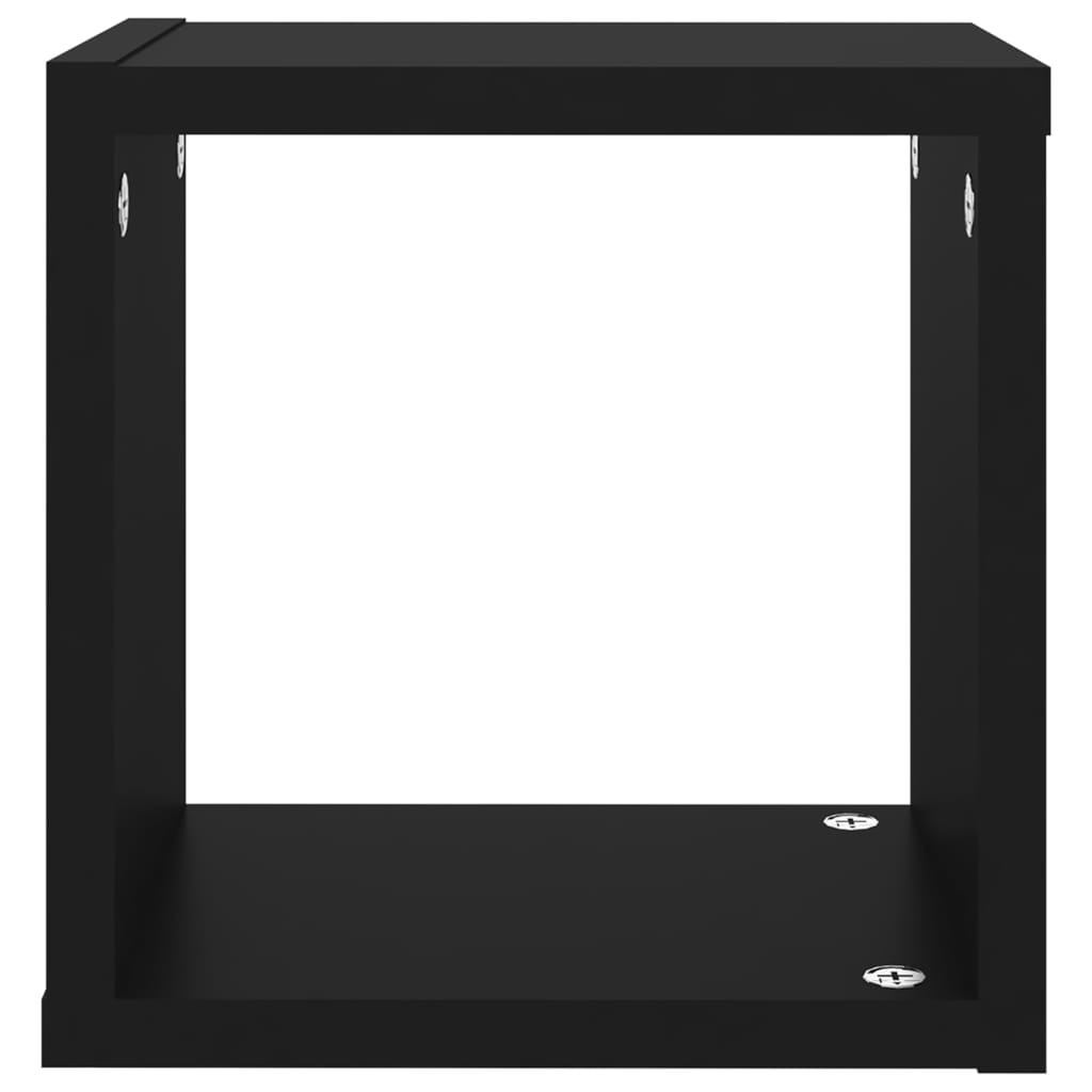 vidaXL Wall Cube Shelves 4 pcs Black 22x15x22 cm