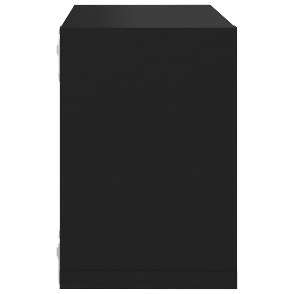 vidaXL Wall Cube Shelves 6 pcs Black 22x15x22 cm