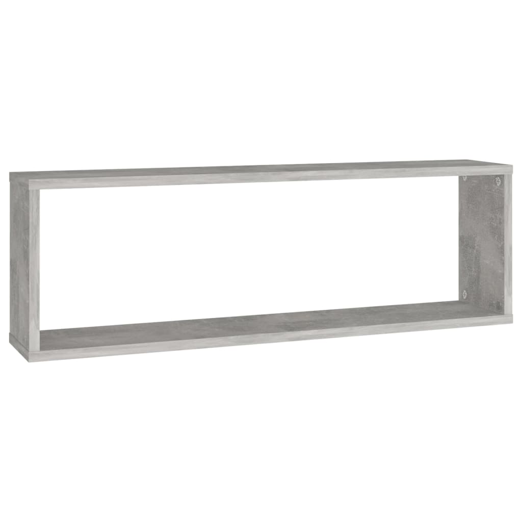 Étagère Cube Murale 2 pcs Béton Gris 80x15x26,5 cm Bois d'ingénierie