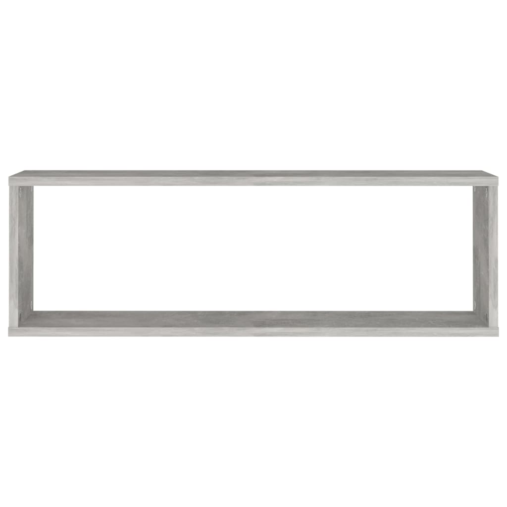 vidaXL Wall Cube Shelf 2 pcs Concrete Grey 80x15x26.5 cm Engineered Wood