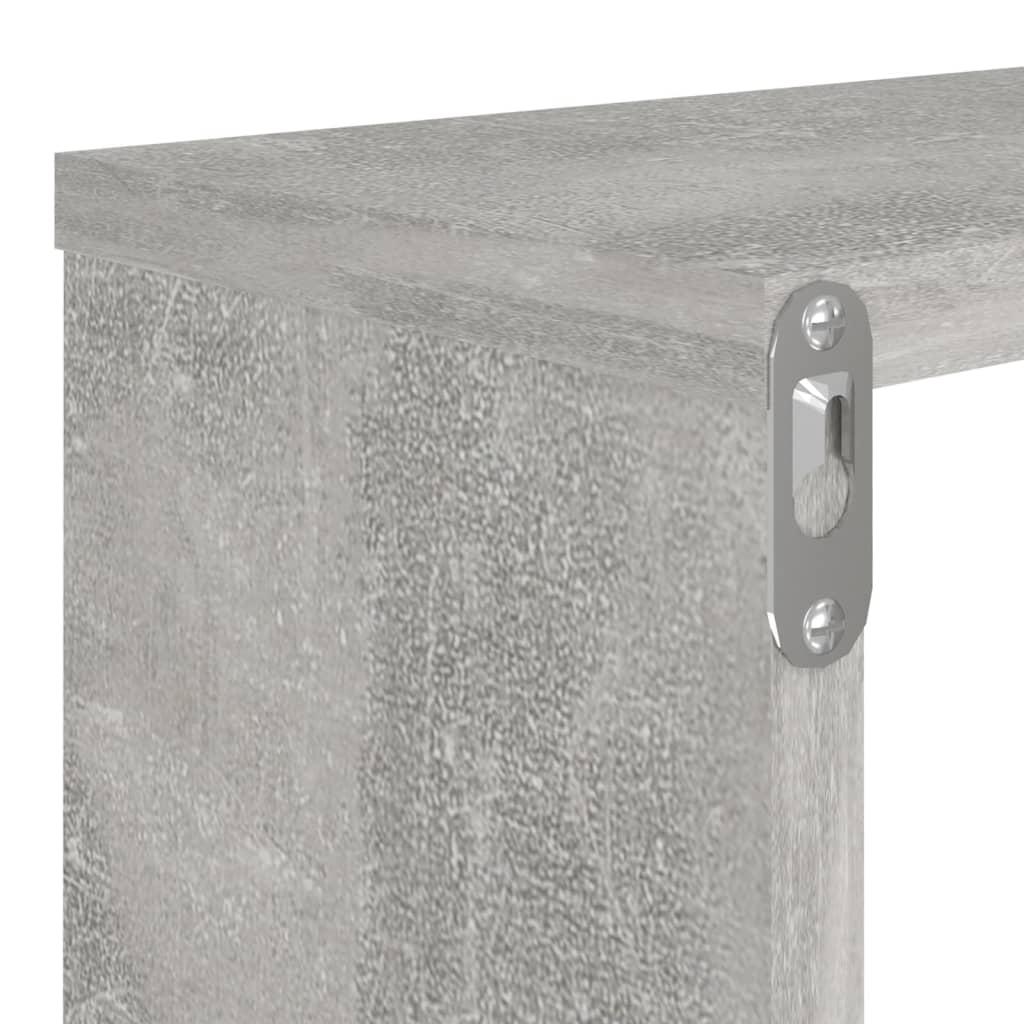 vidaXL Wall Cube Shelf 2 pcs Concrete Grey 80x15x26.5 cm Engineered Wood