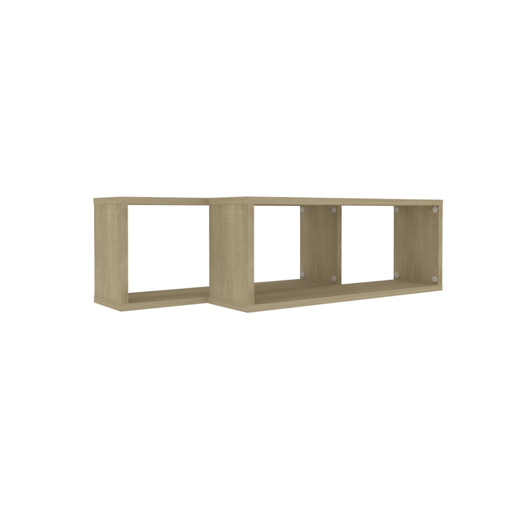 Étagère murale Cube 2 pcs Chêne Sonoma 60x15x23 cm Bois d'ingénierie