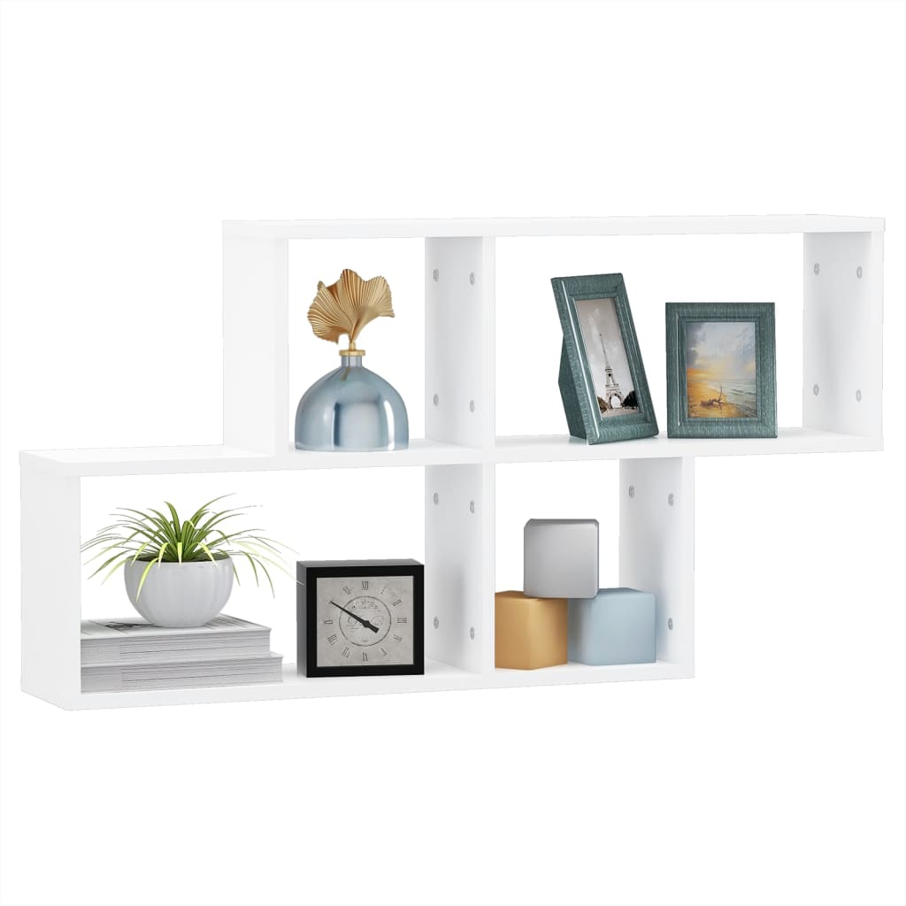 vidaXL Wall Shelf White 100x18x53 cm Engineered Wood