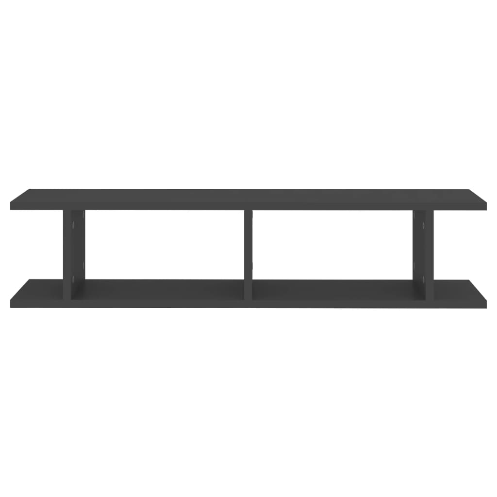 vidaXL Wall Shelf 2 pcs Grey 90x18x20 cm Engineered Wood