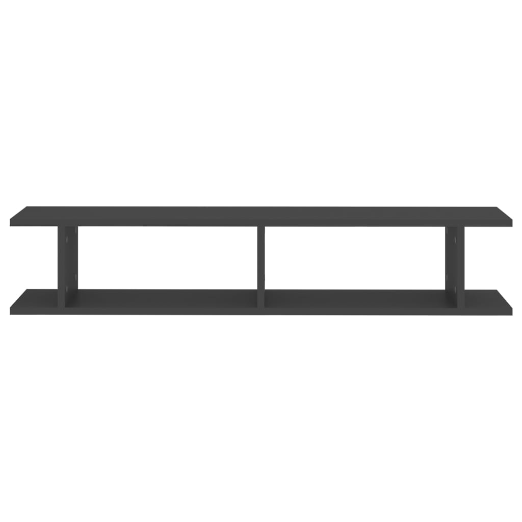 vidaXL Wall Shelf 2 pcs Grey 105x18x20 cm Engineered Wood