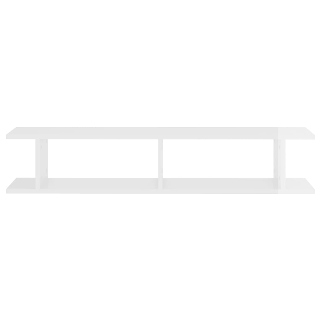 vidaXL Wall Shelf 2pcs High Gloss White 105x18x20cm Engineered Wood