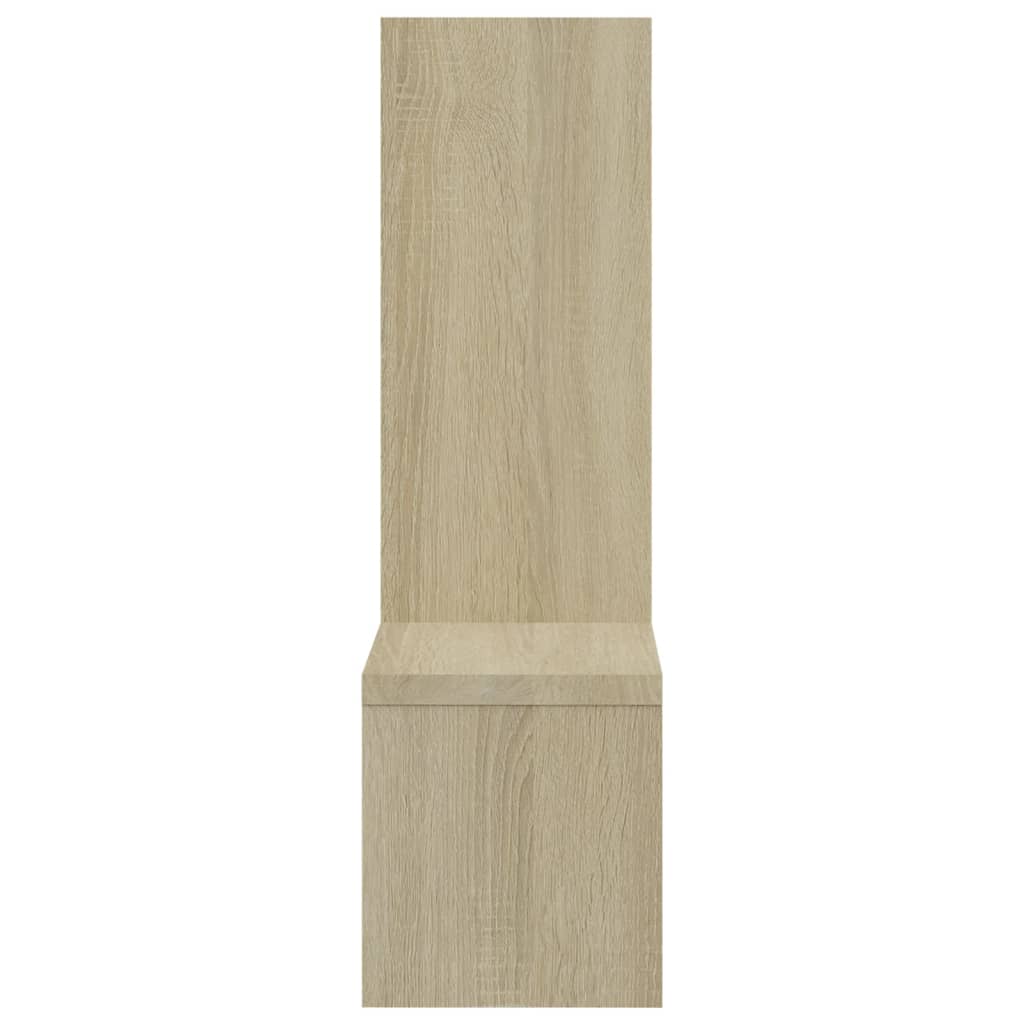 Wandplank 2 st. Wit en Sonoma Eiken 50x15x50 cm Engineered Wood