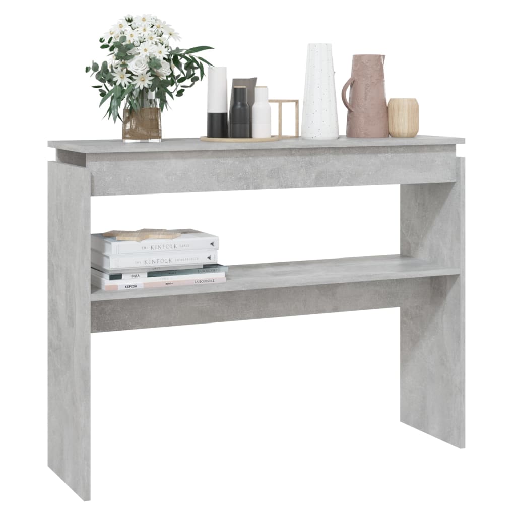 vidaXL Console Table Concrete Grey 102x30x80 cm Engineered Wood