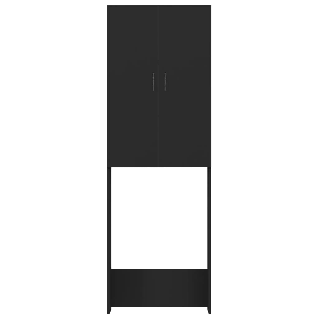 Meuble Lave-linge Noir 64x25,5x190 cm