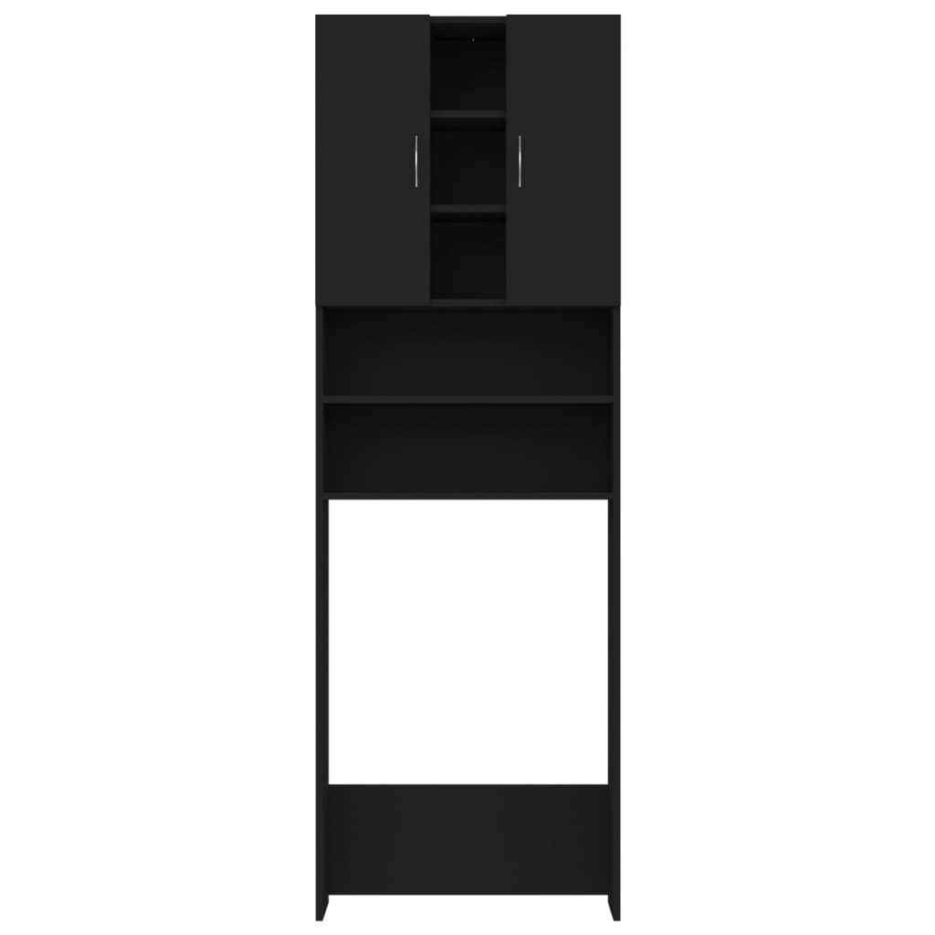Meuble Lave-linge Noir 64x25,5x190 cm