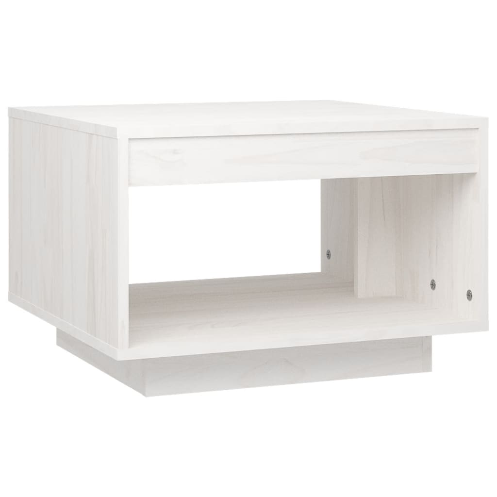 vidaXL Coffee Table White 50x50x33.5 cm Solid Pinewood