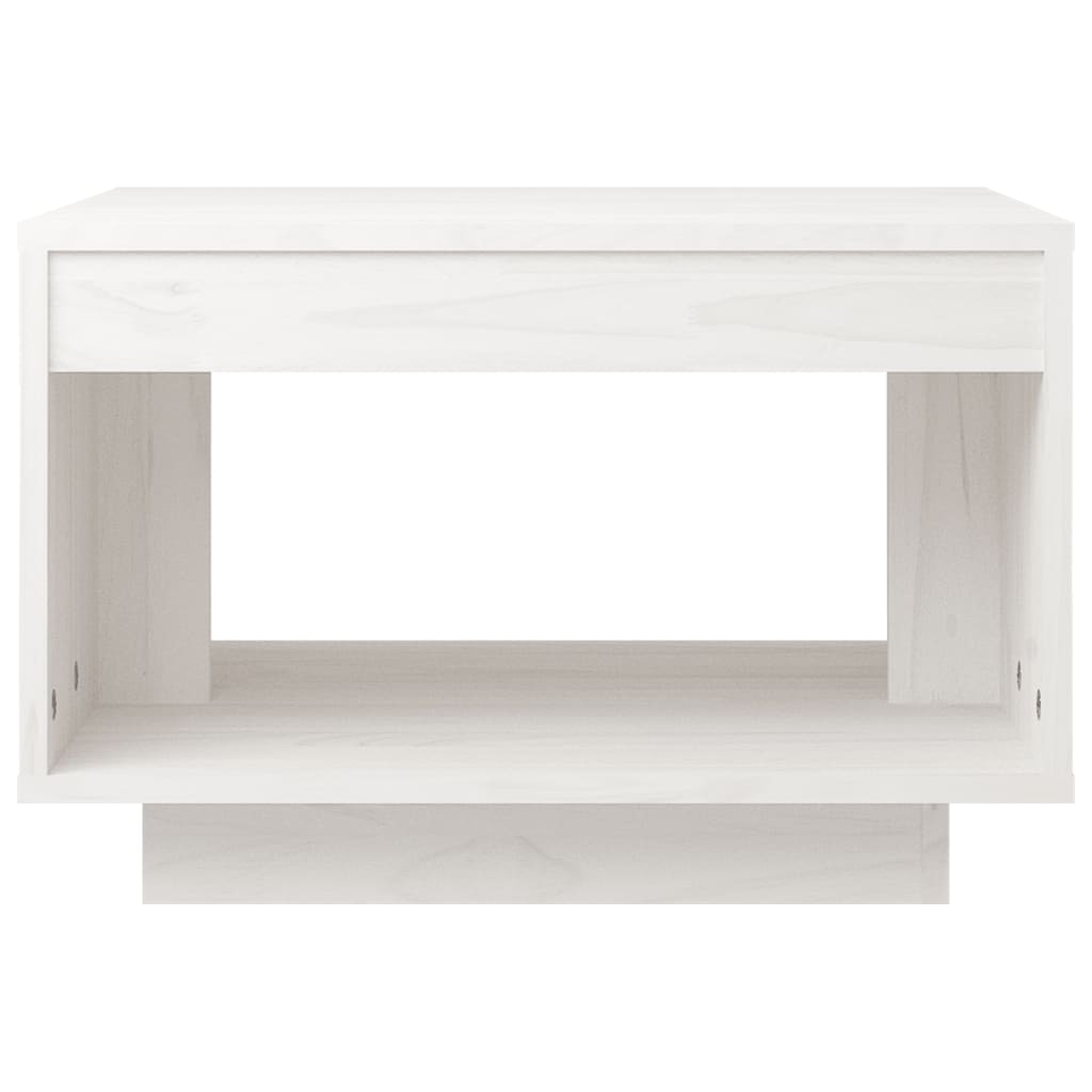 vidaXL Coffee Table White 50x50x33.5 cm Solid Pinewood