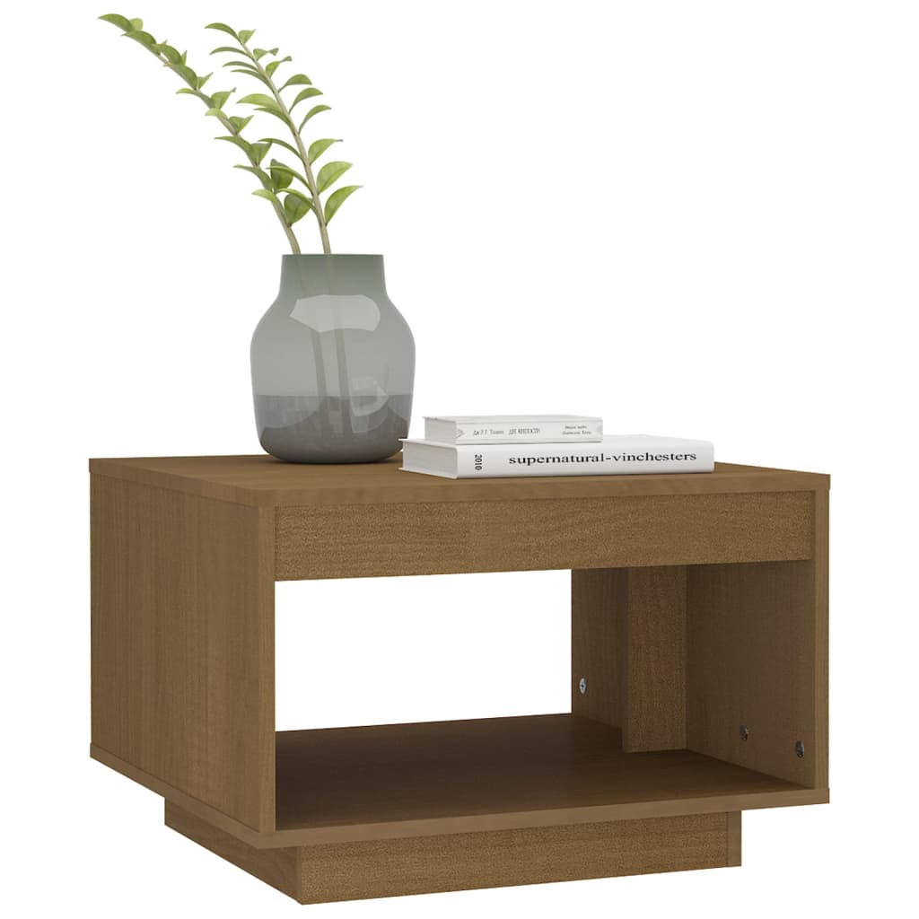 vidaXL Coffee Table Honey Brown 50x50x33.5 cm Solid Pinewood