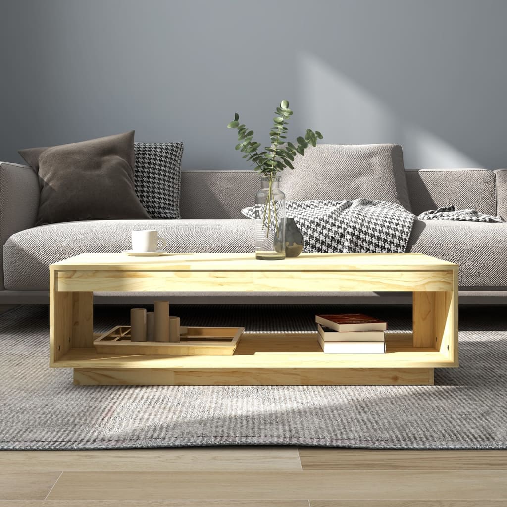 vidaXL Coffee Table 110x50x33.5 cm Solid Pinewood